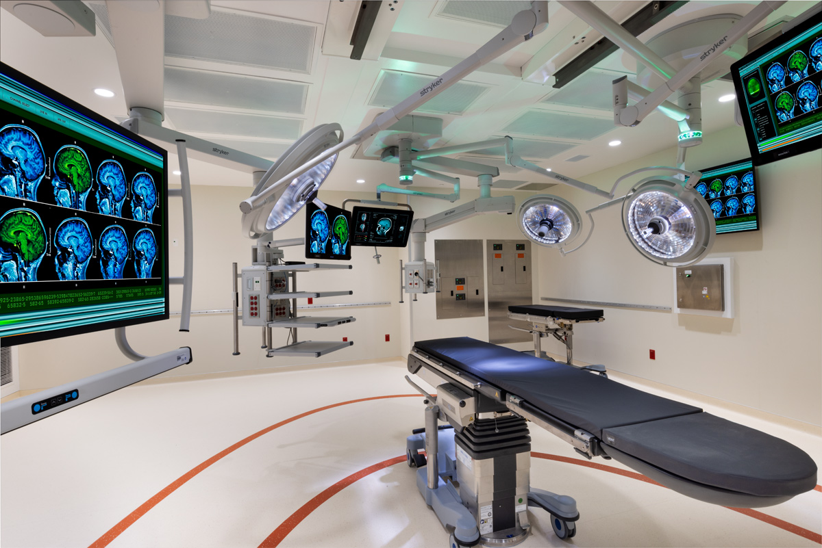 Interior design view of Joe DiMaggio Children's Hospital operating room in Hollywood, FL